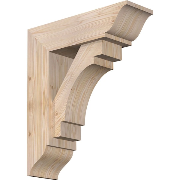 Ekena Millwork Merced Traditional Smooth Bracket w/ Offset Brace, Douglas Fir, 7 1/2"W x 24"D x 28"H BKT0806X24X28MRC01SDF - main